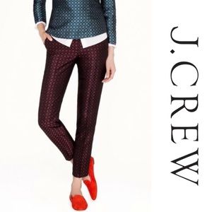 J. Crew Burgundy Collection Cafe Capri Silk Pants